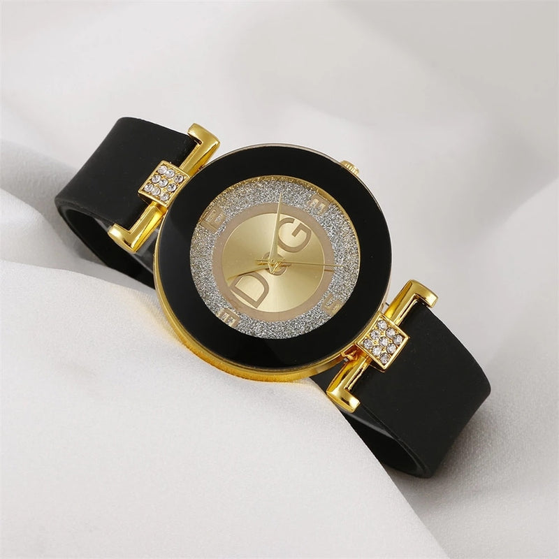 Relógios de quartzo design minimalista com pulseira de silicone.