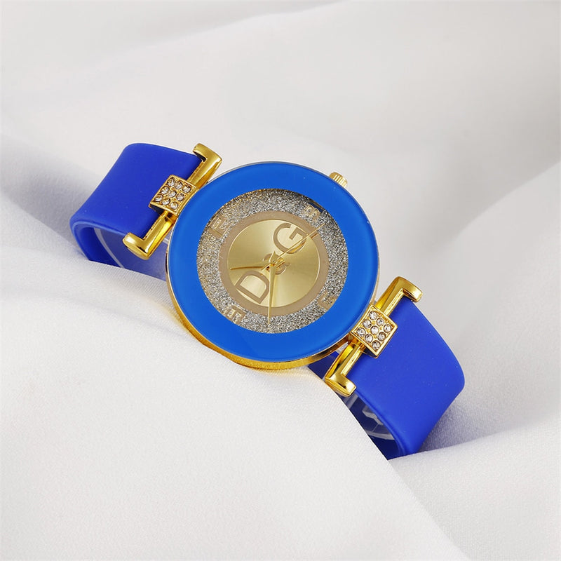 Relógios de quartzo design minimalista com pulseira de silicone.